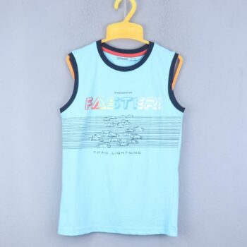 Round Neck Double Knit Cotton Sleeveless T-Shirt For 5Years-8Years Boys-11457731