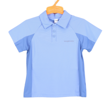 Blue Plain Polo Neck Dry-Fit/ Synthetic Half Sleeve T-Shirt For 4Years-9Years Boys-11462791