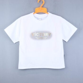 White Full-Drop Round Neck Cotton Half Sleeve T-Shirt For 4Years-10Years Boys-11466891