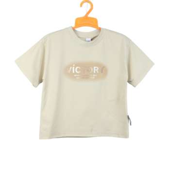 Cream Full-Drop Round Neck Cotton Half Sleeve T-Shirt For 4Years-10Years Boys-11466892
