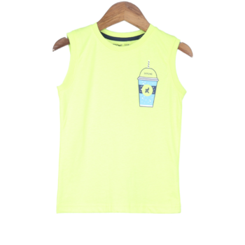 Round Neck Double Knit Cotton Sleeveless T-Shirt For 2Years-5Years Boys-11467026