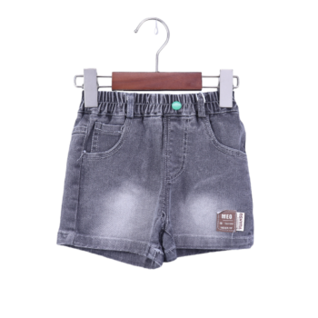 Black 4 Way Stretch Straight-Mini Length Comfy Denim Shorts For 18Months-6Years Girls-12061192