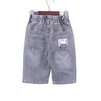 Black Straight-Knee Length Casual Denim Shorts For 4Years-8Years Boys-12061352