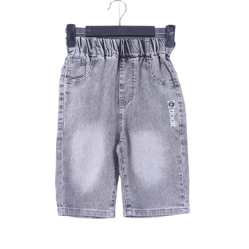 Black 4 Way Stretch Straight-Knee Length Casual Denim Shorts For 5Years-9Years Boys-12061422