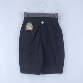 Black 2 Way Stretch Tapered-Knee Length Casual Cotton Shorts For 18Months-6Years Boys-12062102