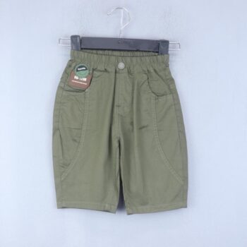Green 2 Way Stretch Tapered-Knee Length Casual Cotton Shorts For 18Months-6Years Boys-12062103