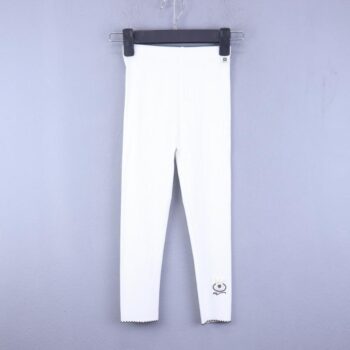 White Medium Waist Cotton Leggings For 4Years-8Years Girls-13232712