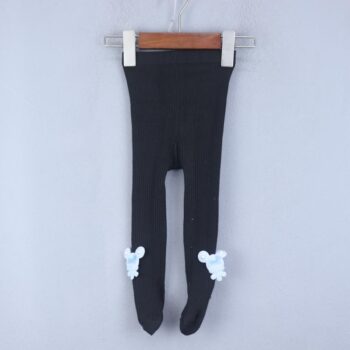 Black Ankle Length Cotton Semi-Winter Stockings For 6Months-4Years Girls-13302222