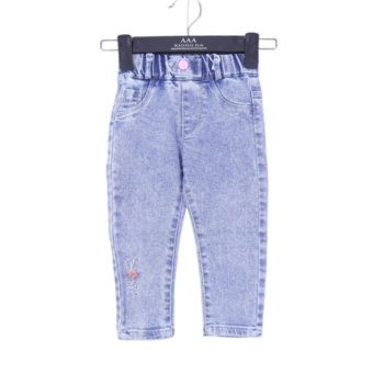 Blue Soft 2 Way Stretch Straight-Tapered Denim Pants For 18Months-4Years Girls-13443761
