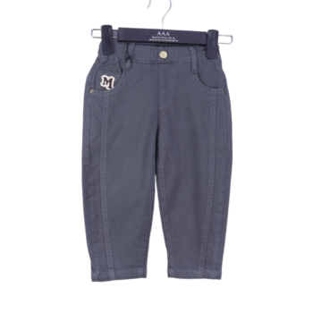 Blue Soft Stretch Straight Cotton Pants For 18Months-4Years Boys-13455392