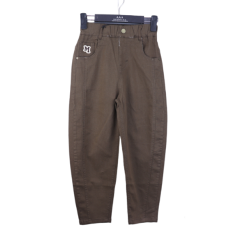 Brown Soft 2 Way Stretch Straight-Tapered Cotton Pants For 8Years-12Years Boys-13455411