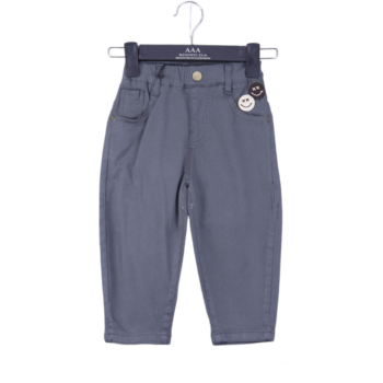 Grey Soft 2 Way Stretch Straight-Tapered Cotton Pants For 18Months-4Years Boys-13455461