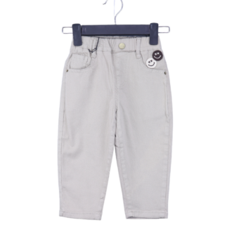 Cream Soft 2 Way Stretch Straight-Tapered Cotton Pants For 18Months-4Years Boys-13455462