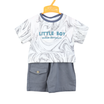 Grey Casual Summer 2 Piece Combo-Set For 18Months-6Years Boys-15082671
