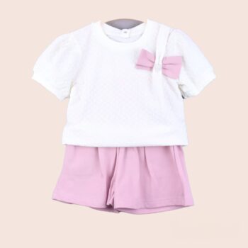 Pink Casual Summer 2 Piece Baby Comboset For 18Months-6Years Girls-15083441