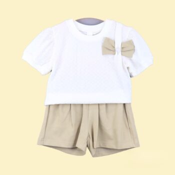 Cream Casual Summer 2 Piece Baby Comboset For 18Months-6Years Girls-15083442