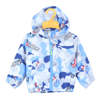 Cap Printed Windproof Pre-Winter Windcheater For 18Months-6Years Boys-17210726