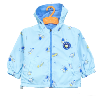 Blue Cap Printed Windproof Pre-Winter Reversable Windcheater For 18Months-6Years Boys-17211141