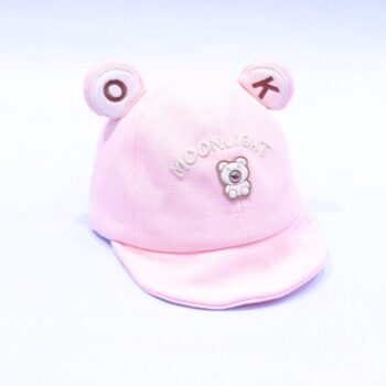 Pink Cotton Summer Regular Cap For 1Years-2Years Girls-41043671