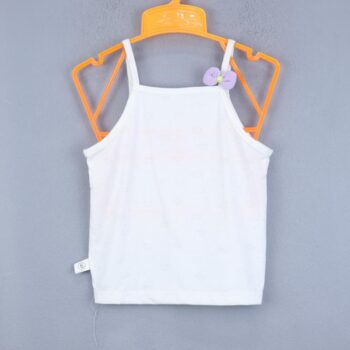 White Cotton Vest For 2Years-7Years Girls-43902412