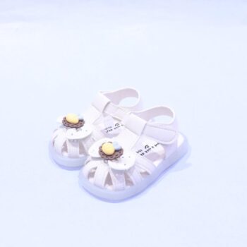 White Synthetic Casual Sandal For New Born Girls-61016962