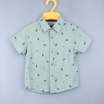 Green Regular Spread Overall Print Cotton Half Sleeve Shirt For 6Years-12Years Boys-11239474