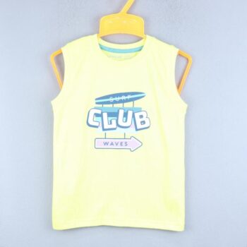 Round Neck Single Knit Cotton Sleeveless T-Shirt For 24Months-5Years Boys-11467401
