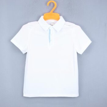 White Plain Polo Neck Dry-Fit/ Synthetic Half Sleeve T-Shirt For 4Years-9Years Boys-11468552