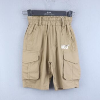 Brown 2 Way Stretch Tapered-Knee Length Casual Cotton Cargo Shorts For 3Years-8Years Boys-12061294
