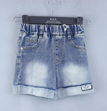 Blue 2 Way Stretch Straight-Thigh Length Casual Denim Shorts For 18Months-6Years Girls-12061881