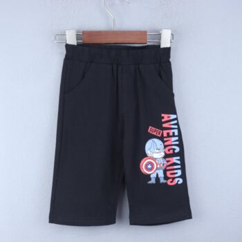 Grey 4 Way Stretch Straight-Thigh Length Casual Cotton Shorts For 18Months-6Years Boys-12147191