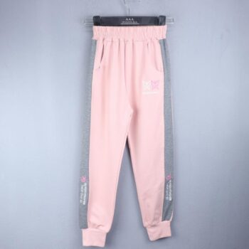 Pink 4 Way Stretch Tapered Double Knit Cotton Joggers For 8Years-12Years Girls-13138892
