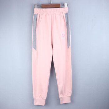 Pink 4 Way Stretch Tapered Double Knit Cotton Joggers For 8Years-12Years Girls-13138922