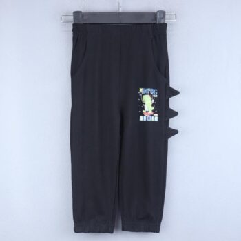 Black 4 Way Stretch Tapered Single Knit Cotton Joggers For 2Years-4Years Boys-13142411