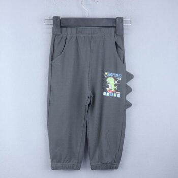 Grey 4 Way Stretch Tapered Single Knit Cotton Joggers For 2Years-4Years Boys-13142412