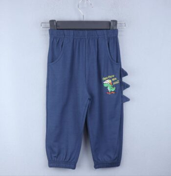 Blue 4 Way Stretch Straight-Tapered Single Knit Cotton Joggers For 2Years-4Years Boys-13142421