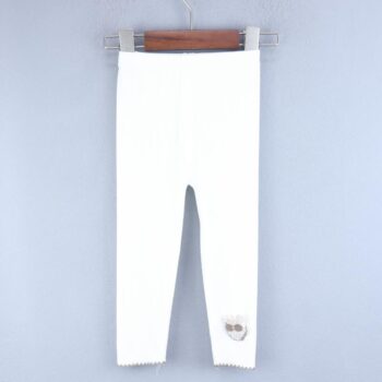 White Medium Waist Cotton Leggings For 18Months-5Years Girls-13233042