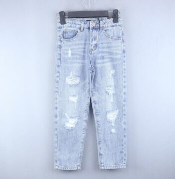 Blue Soft Non-Stretchable Tapered Denim Pants For 7Years-12Years Boys-13456381