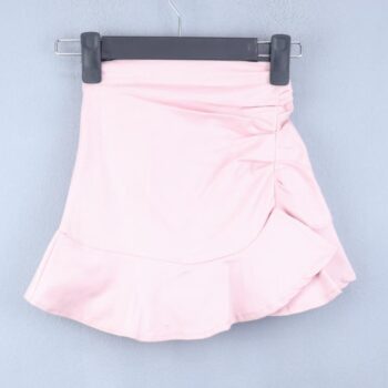 Pink Thigh Length Cotton Plain Skirt For 3Years-10Years Girls-14022961