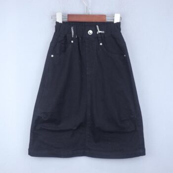 Black 2 Way Stretch Baggy-Knee Length Casual Cotton Shorts For 5Years-9Years Boys-14025392