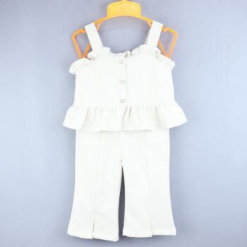 Cream Casual Summer 2 Piece Combo-Set For 18Months-6Years Girls-15085071
