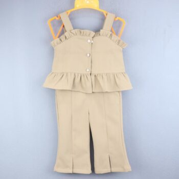 Brown Casual Summer 2 Piece Combo-Set For 18Months-6Years Girls-15085073