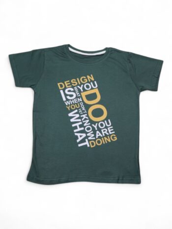 Green Round Neck Single Knit Cotton Half Sleeve T-Shirt For 6 To 9 Years Boys-11455324
