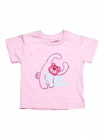 Pink Round Neck Double Knit Cotton Half Sleeve T-Shirt For 18 Months To 6 Years Girls-11462311