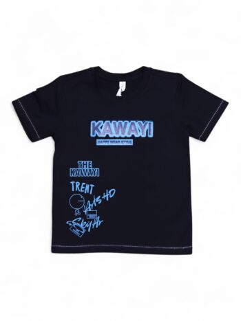 Black Round Neck Double Knit Cotton Half Sleeve T-Shirt For 3 To 10 Years Boys-11463942