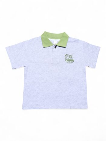 White-Grey Round Neck Double Knit Cotton Half Sleeve T-Shirt For 24 Months To 6 Years Boys-11466562