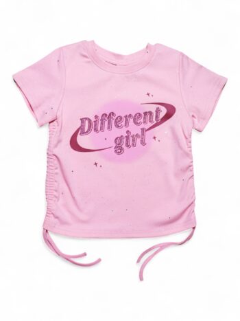 Pink Round Neck Single Knit Cotton Half Sleeve T-Shirt For 4 To 9 Years Girls-11474911
