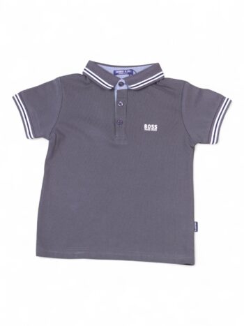 Black Plain Polo Neck Single Knit Cotton Half Sleeve T-Shirt For 3 To 8 Years Boys-11475342