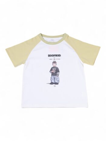 Cream Semi-Drop Round Neck Single Knit Cotton Half Sleeve T-Shirt For 5 To 8 Years Boys-11477861