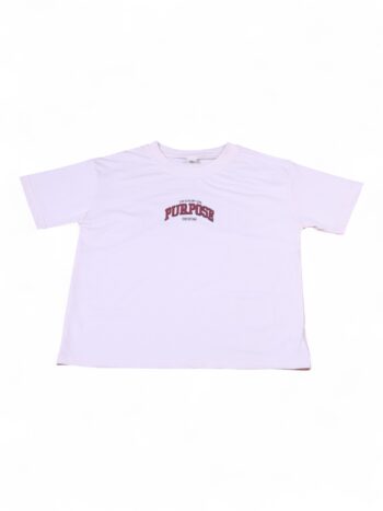 Pink Back Print Round Neck Double Knit Cotton Half Sleeve T-Shirt For 7 To 12 Years Boys-11478711